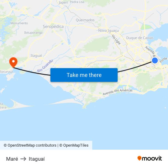 Maré to Itaguaí map