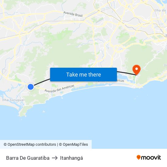 Barra De Guaratiba to Itanhangá map