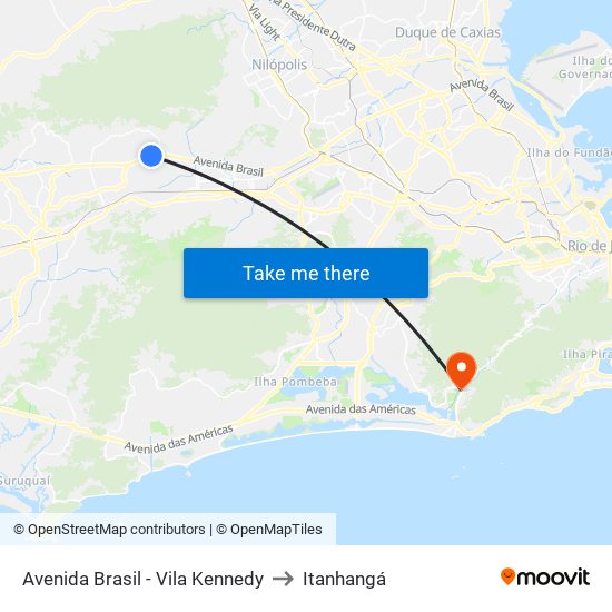 Avenida Brasil - Vila Kennedy to Itanhangá map