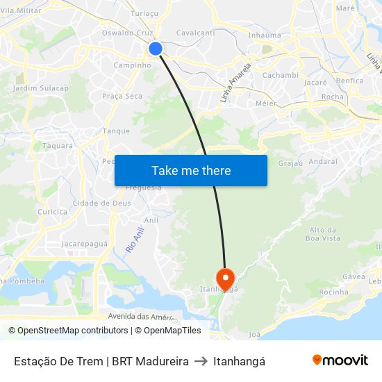 Estação De Trem | BRT Madureira to Itanhangá map