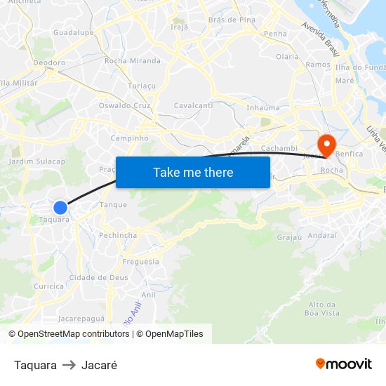 Taquara to Jacaré map