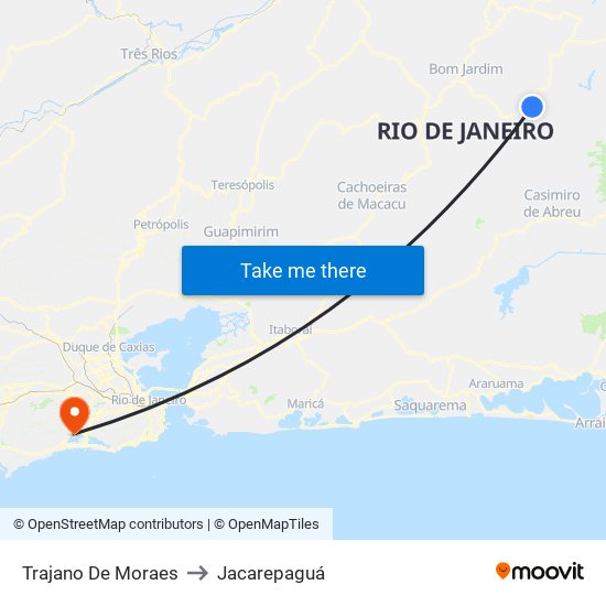 Trajano De Moraes to Jacarepaguá map