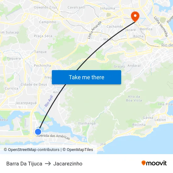 Barra Da Tijuca to Jacarezinho map