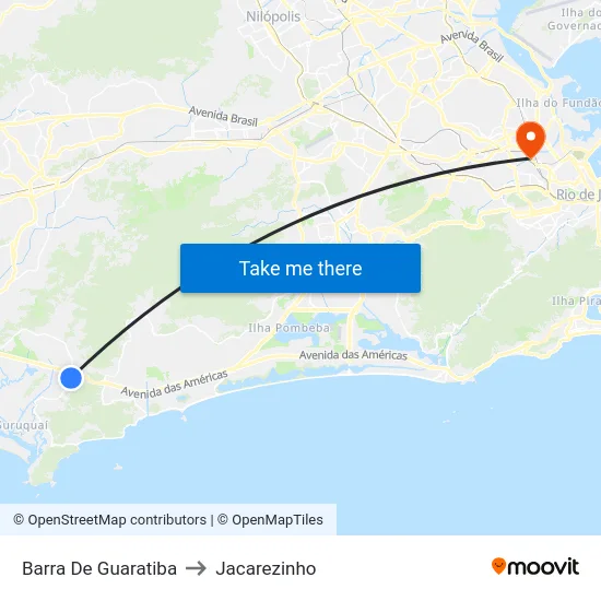 Barra De Guaratiba to Jacarezinho map