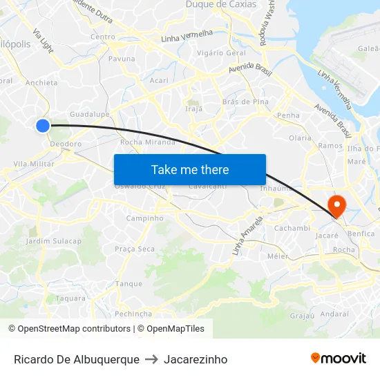 Ricardo De Albuquerque to Jacarezinho map