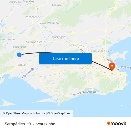 Seropédica to Jacarezinho map