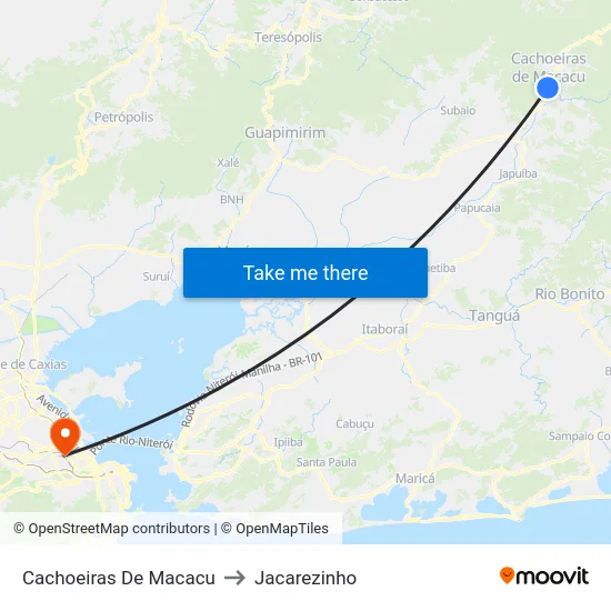 Cachoeiras De Macacu to Jacarezinho map