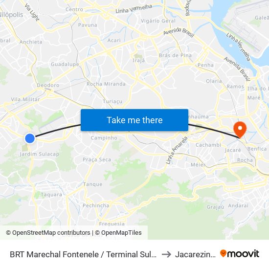 BRT Marechal Fontenele / Terminal Sulacap to Jacarezinho map