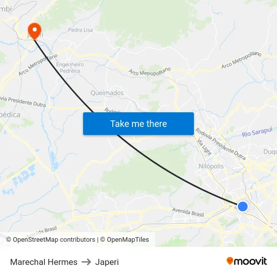 Marechal Hermes to Japeri map