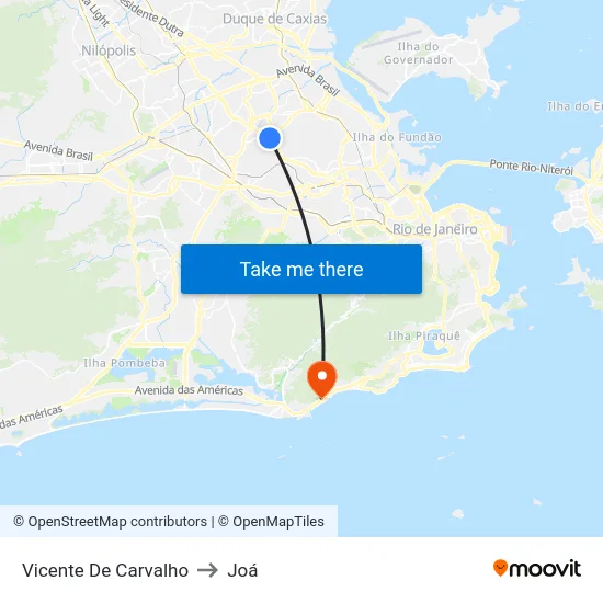 Vicente De Carvalho to Joá map