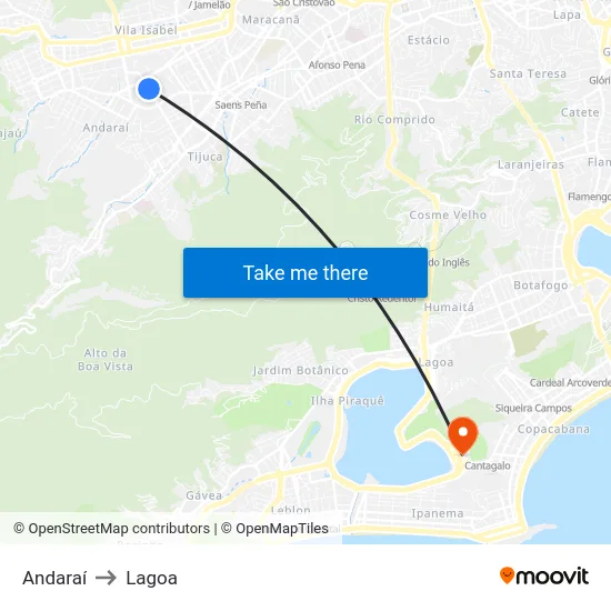 Andaraí to Lagoa map