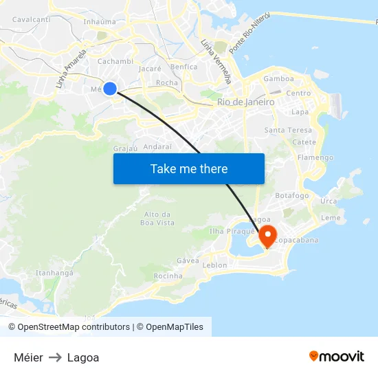 Méier to Lagoa map