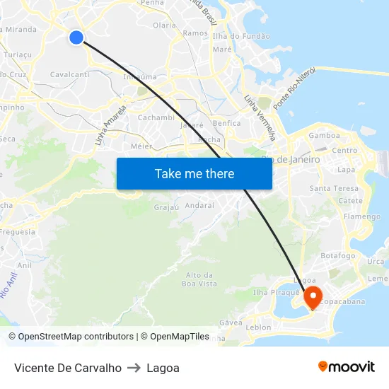 Vicente De Carvalho to Lagoa map