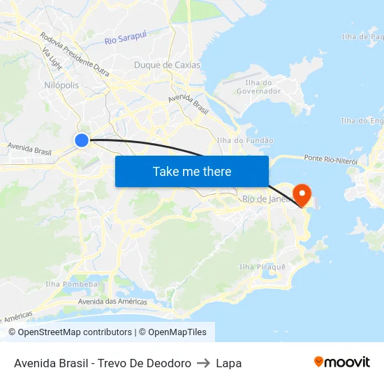 Avenida Brasil - Trevo De Deodoro to Lapa map