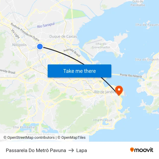 Passarela Do Metrô Pavuna to Lapa map