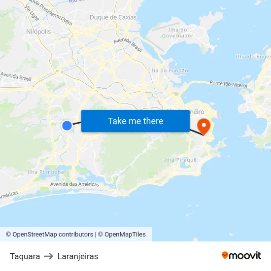 Taquara to Laranjeiras map