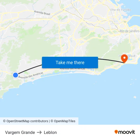 Vargem Grande to Leblon map