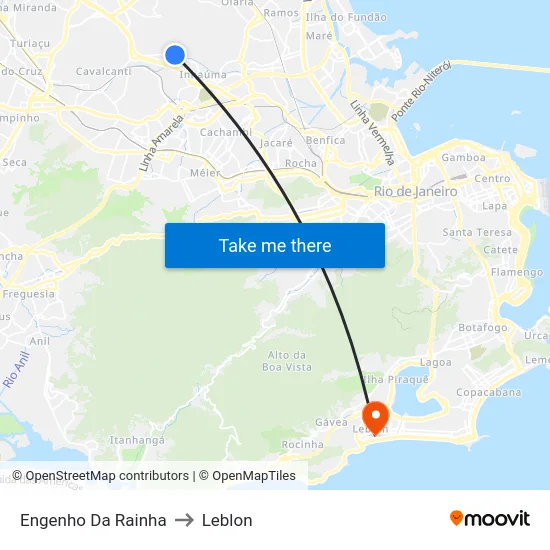Engenho Da Rainha to Leblon map