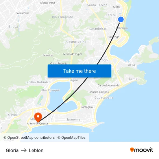 Glória to Leblon map