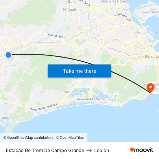 Estação De Trem De Campo Grande to Leblon map