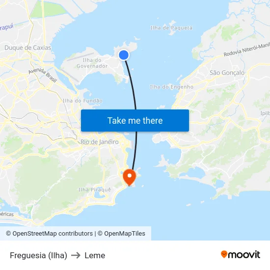 Freguesia (Ilha) to Leme map