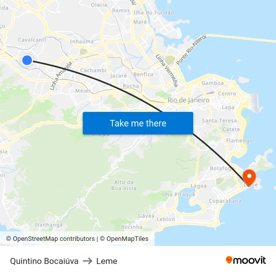 Quintino Bocaiúva to Leme map