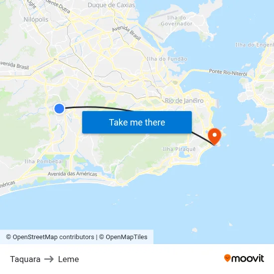 Taquara to Leme map