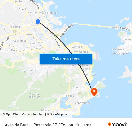 Avenida Brasil | Passarela 07 / Toulon to Leme map