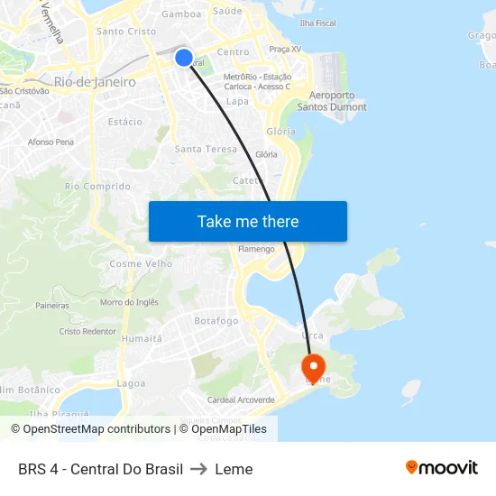 BRS 4 - Central Do Brasil to Leme map