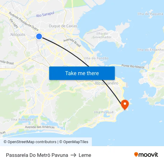 Passarela Do Metrô Pavuna to Leme map