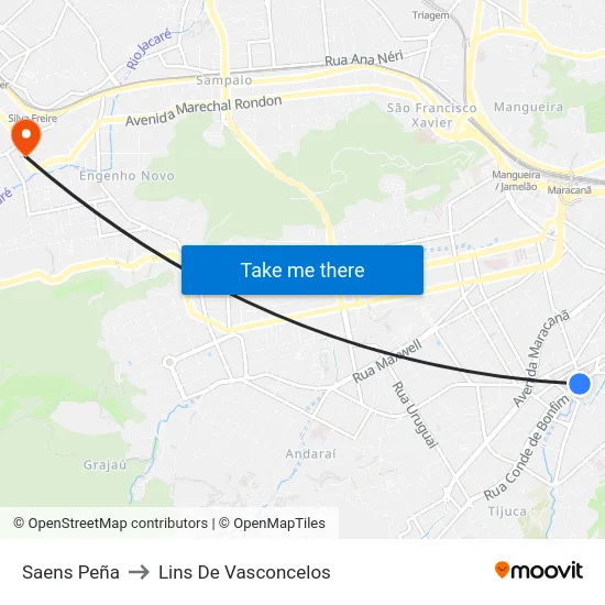 Saens Peña to Lins De Vasconcelos map