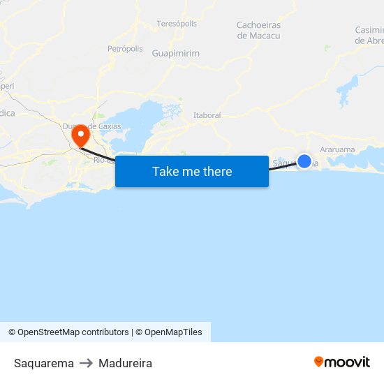 Saquarema to Madureira map