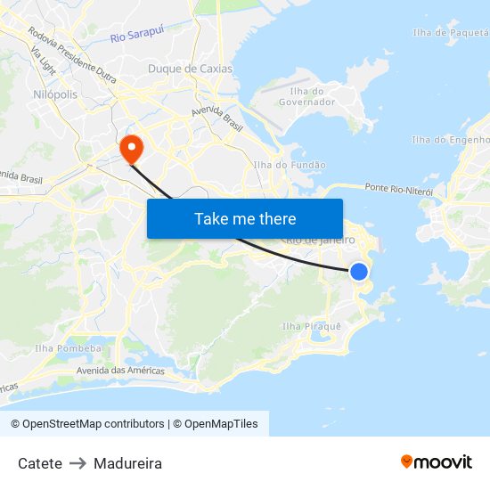 Catete to Madureira map