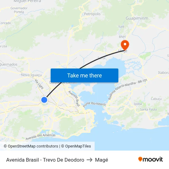 Avenida Brasil - Trevo De Deodoro to Magé map