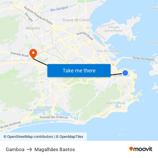 Gamboa to Magalhães Bastos map