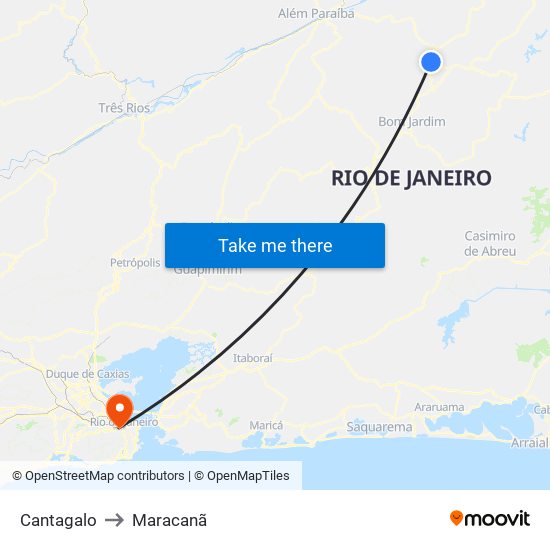Cantagalo to Maracanã map