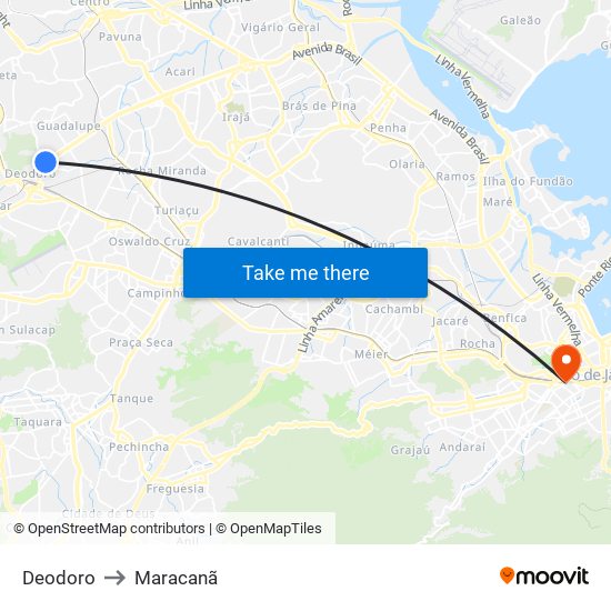 Deodoro to Maracanã map