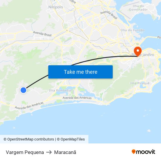 Vargem Pequena to Maracanã map