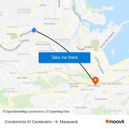 Condomínio IV Centenário to Maracanã map