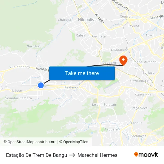 Estação De Trem De Bangu to Marechal Hermes map