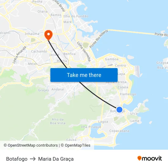 Botafogo to Maria Da Graça map