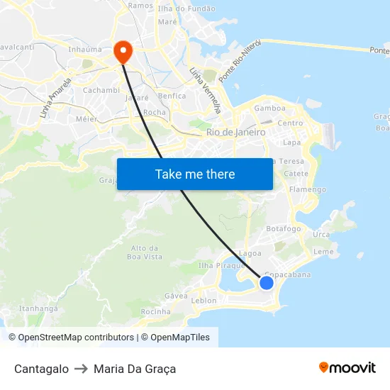 Cantagalo to Maria Da Graça map