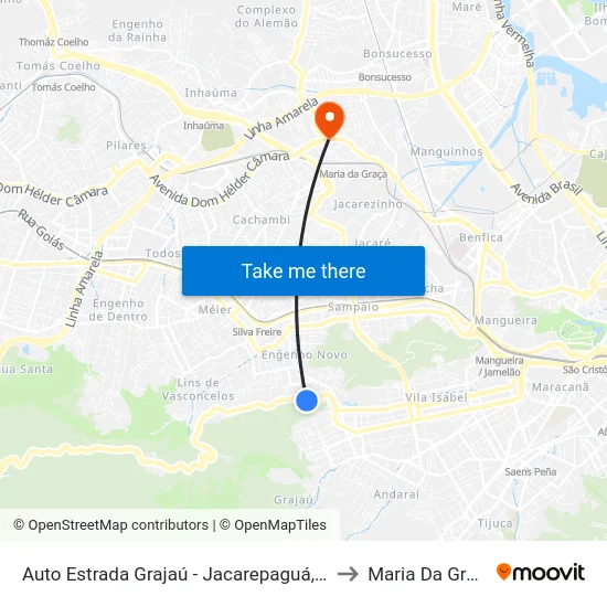 Auto Estrada Grajaú - Jacarepaguá, 601 to Maria Da Graça map