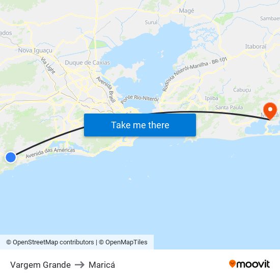 Vargem Grande to Maricá map