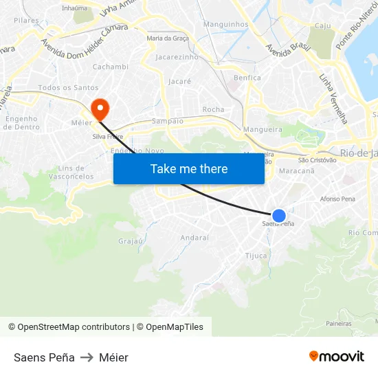 Saens Peña to Méier map