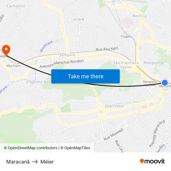 Maracanã to Méier map