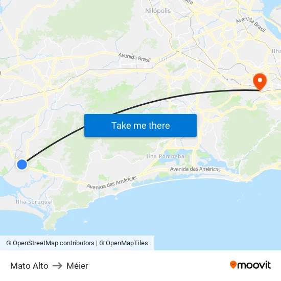 Mato Alto to Méier map