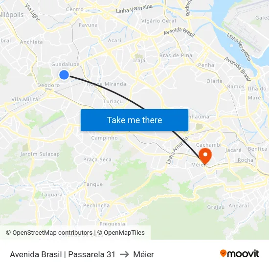Avenida Brasil | Passarela 31 to Méier map