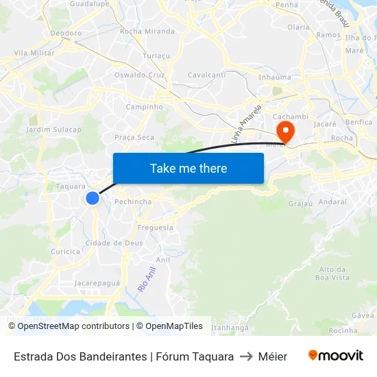 Estrada Dos Bandeirantes | Fórum Taquara to Méier map