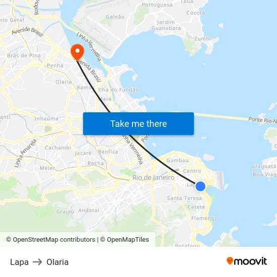 Lapa to Olaria map